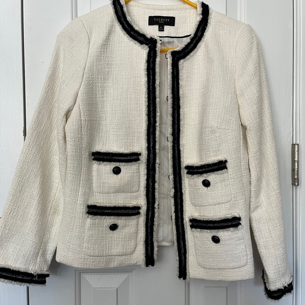 Talbots Cream Jacket with Black Accents, 4P